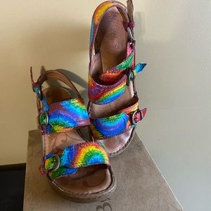 Born Timia Leather Sandals tie-dye FREE SHIPPING